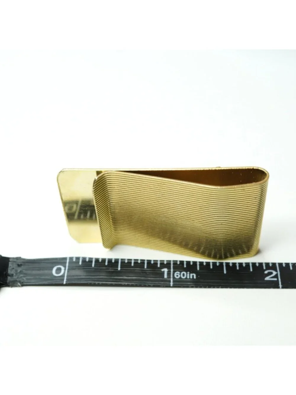 Vintage Gold Tone American Flag Money Clip Patriotic USA Men's Wallet Accessory